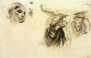 図研究（紙の上のグラファイト） 作： Ferdinand Victor Eugene Delacroix